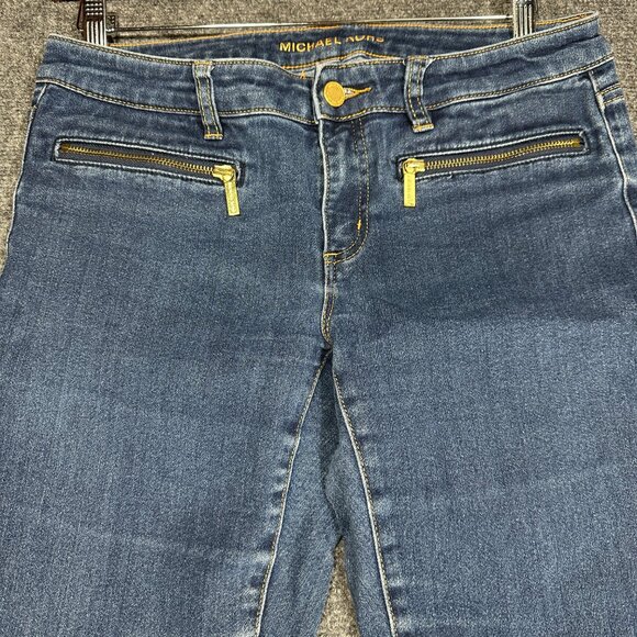 Michael Kors Jeans Womens 6 Skinny Medium  Wash Cotton Stretch Zip Pockets - Picture 3 of 9
